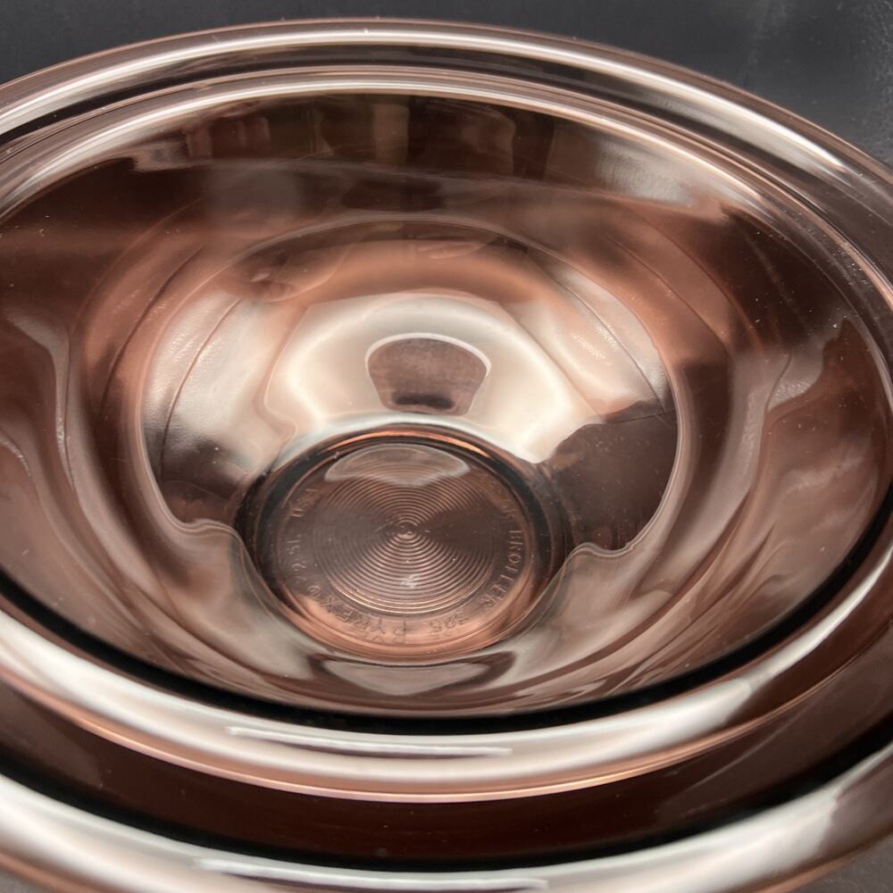 VTG Set of 4 Corning Pyrex Mixing Bowls Cranberry Glass 1L 1.5L 2.5L 4L - Picture 6 of 8